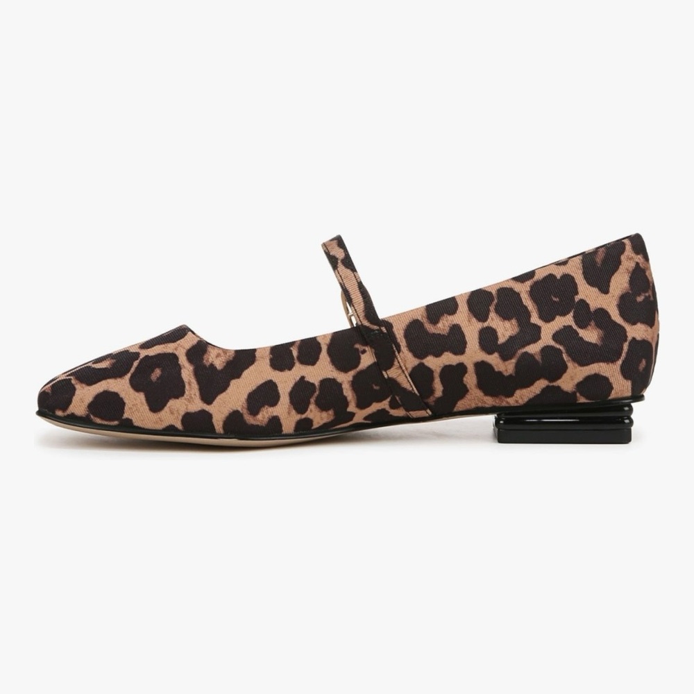 Frank Sarto Leopard Print Mary Jane Flat - Tan/Black